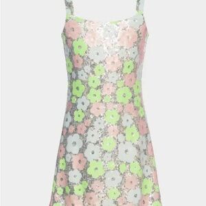 NWT Hannah Banana Pastel Sequin Flower Dress Size 10